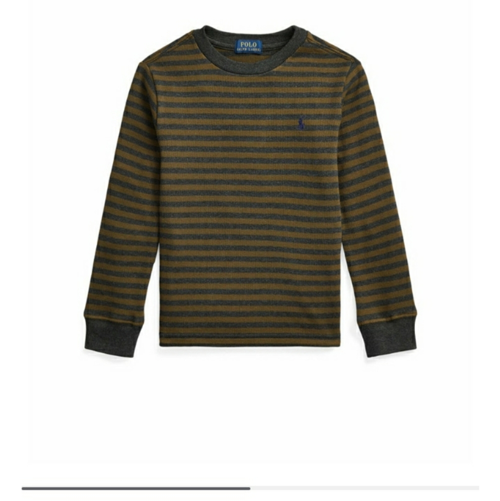 NWT Polo Ralph Lauren Little Boys Striped Waffle-knit Long Sleeves T-shirt